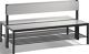 Garderobenbank H796xB1500xT760mm HPL-Leisten STA schwarzgrau doppels./Schuhrost