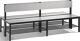 Garderobenbank H796xB1960xT760mm HPL-Leisten STA schwarzgrau doppels./Schuhrost