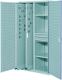 Vertikalschrank H1950xB1000xT600mm grau 2Ausz.3Fächer SL2x100mm Lochplattent.