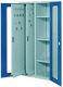 Vertikalschrank H1950xB1000xT600mm grau/blau 2 Auszüge 3 Fächer Sichtfenstert.
