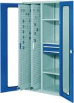 Vertikalschrank H1950xB1000xT600mm grau/blau 2Ausz.3Fächer SL2x100mm Sichtf.-Tür