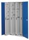 Vertikalschrank H1950xB1000xT600mm grau/blau 2Ausz.3Fächer SL1x175mm Sichtf.-Tür