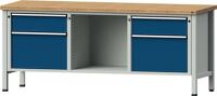 Werkbank V B2000xT700xH840mm Universalplatte lichtgrau/blau