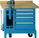 Werkbank B1000xT700xH850mm Buche-Multiplex grau blau 00.05.9053 RAL 5012 LOKOMA