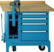 Werkbank B1000xT700xH850mm Buche-Multiplex grau blau 00.05.9074 RAL 5012 LOKOMA