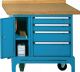 Werkbank B1000xT700xH850mm Buche-Multiplex grau blau 00.05.9076 RAL 5012 LOKOMA