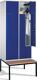 Z-Garderobenschrank m.Sitzbank H2090xB420xT510/825mm grau/blau 2 Abt.C+P