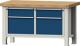 Schwerlast-Werkbank B1500xT800xH865mm Bucheplatte 65mm 3 Schubl.180mm Tür 540mm