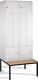 Z-Garderobenschrank m.Sitzbank H2090xB820xT510/825mm lichtgrau 4Abt.C+P