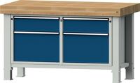Schwerlast-Werkbank B2250xT800xH865mm Bucheplatte 65mm je 2Schubl.180,360mm ANKE