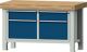 Schwerlast-Werkbank B2250xT800xH865mm Bucheplatte 65mm je 2Schubl.180,360mm ANKE