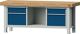 Schwerlast-Werkbank B2250xT800xH900mm Bucheplat. 100mm je 2Schubl.180,360mm ANKE