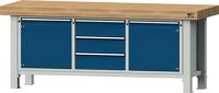 Schwerlast-Werkbank B2250xT800xH900mm Buche 100mm 3Schubl.180mm,2Türen 540mmANKE