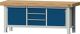 Schwerlast-Werkbank B2250xT800xH900mm Buche 100mm 3Schubl.180mm,2Türen 540mmANKE