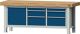 Schwerlast-Werkbank B2250xT800xH900mm Buche 100mm je 2SL 90,180,270mm,1Tür 540mm
