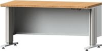 Arbeitstisch LIFT B1500xT800xH740-1140mm Platte Buche 40mm Gest. lichtgrau ANKE