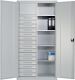 Flügeltürenschrank H1950xB1200xT500mm 1 Schließfach 15 Schubl. 4 Böden grau/anth