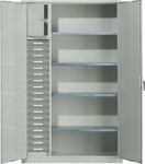 Flügeltürenschrank H1950xB1200xT500mm 20 Schubfächer 4 Böden lichtgrau