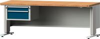 Schubladenschrank H330xB570xT615mm grau/enzianblau 1x90,1x180mm Vollauszug ANKE