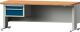 Schubladenschrank H330xB570xT615mm grau/enzianblau 1x90,1x180mm Vollauszug ANKE