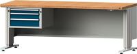Schubladenschrank H330xB570xT615mm grau/blau 1x60,1x90,1x120mm Vollauszug ANKE