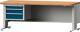 Schubladenschrank H420xB570xT615mm grau/blau 1x90,1x120,1x150mm Vollauszug ANKE