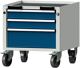 Schubladenschrank H575xB570xT615mm grau/enzianblau 2x90,1x180mm Vollauszug ANKE
