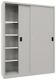 Schiebetürenschrank H1000xB2000xT400mm lichtgrau 4Fbd.m.Trennw.Vollblechtüren