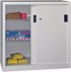 Schiebetürenschrank H1950xB1000xT600mm lichtgrau/enzianblau 4Fbd.Vollblechtüren