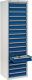 Schubladenschrank H1800xB500xT500mm lichtgrau/enzianblau 17 Schubl.STUMPF