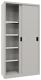 Schiebetürenschrank H1000xB1500xT400mm 4Fbd.grau Trgf.1000kg Trennw.Vollblechtür