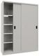 Schiebetürenschrank H1000xB2000xT500mm 4Fbd.grau Trgf.1000kg Trennw.Vollblechtür