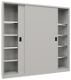 Schiebetürenschrank H1950xB2000xT400mm 8Fbd.grau Trgf.1000kg Trennw.Vollblechtür