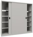 Schiebetürenschrank H1950xB2000xT600mm 8Fbd.lichtgrau Trgf.1000kg Trennw.