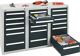 Schubladenschrank H900xB1500xT500mm lichtgrau/anthrazitgrau 18 Schubl.