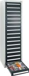 Schubladenschrank H1800xB500xT500mm lichtgrau/anthrazitgrau 17 Schubl.