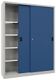 Schiebetürenschrank H1950xB1500xT400mm 8Fbd.grau/eblau Trgf.1000kg Trennw.