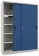 Schiebetürenschrank H1950xB1500xT500mm 8Fbd.grau/blau Trgf.1000kg Trennw.