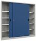 Schiebetürenschrank H1950xB2000xT400mm 8 Fbd.grau/blau Trgf.1000kg m.Trennw.
