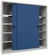 Schiebetürenschrank H1950xB2000xT600mm 8Fbd.grau/blau Trgf.1000kg Trennw.