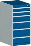 Schubladenschrank H1000xB800xT750 2x100 2x150 2x200 lichtgrau/enzianblau 75kg VA