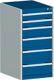 Schubladenschrank H1000xB800xT750 2x100 2x150 2x200 lichtgrau/enzianblau 75kg VA