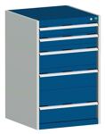 Schubladenschrank H1000xB1050xT750 2x100 2x200 1x300 lichtgrau/enzianblau 75kg
