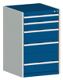 Schubladenschrank H1000xB1050xT750 2x100 2x200 1x300 lichtgrau/enzianblau 75kg