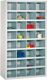 Fächerschrank H1800xB1000xT530mm mit 32 Fächern lichtgrau