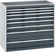 Schubladenschrank H1000xB1300xT750 2x75/100/200 1x150 lichtgr./anthrazit 75kg VA