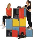 Schließfachschrank PE grau/blau H460xB385xT470mm 1 Abt.LOTZ
