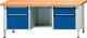 Werkbank Uni-Platte 40mm B2000xT700xH840mm 2x180mm 2xTür 360 1 Fach grau/blau