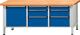 Werkbank Uni-Platte 40 B2000xT700xH840 2x90/180/270 1xTür 540 1 Boden grau/blau