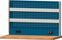 Werkbankaufbau B1165xH650mm enzianblau Lochbl. 2Halteschienen Energieleiste ANKE